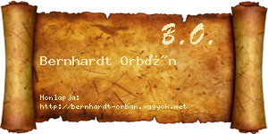 Bernhardt Orbán névjegykártya